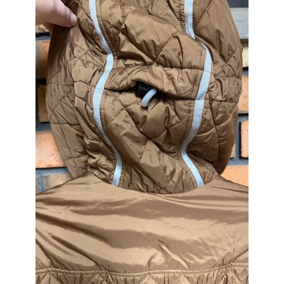 Toni Sailer Quilted Hooded Jacket Brown Metallic Ski Snowboard Womens Size 38 - Picture 4 of 13